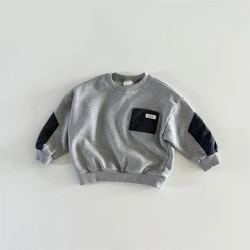 トレーナー・フーディ Dark Gray / 9M 73CM キッズトップス パッチワーク長袖スウェットシャツ【mh0008725】