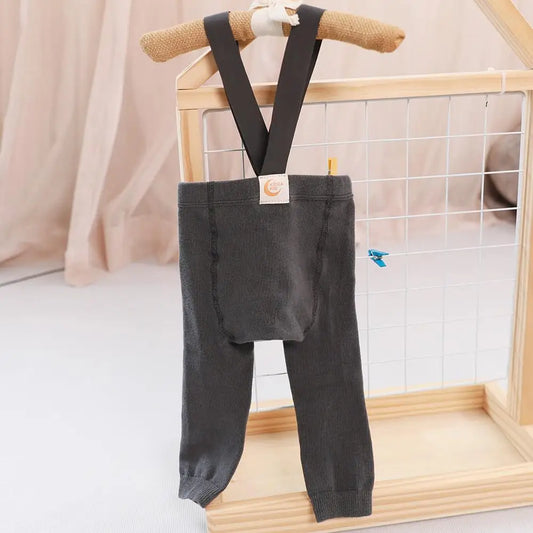 レギンスパンツ dark gray / L 2-3Y ☺︎ ベビーパンツ サスペンダータイツ レギンスパンツ
