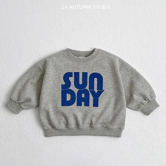 トレーナー・フーディ Gray / 12M 80CM キッズトップス ブロックレターロゴプリント長袖スウェットシャツ【mh0008816】