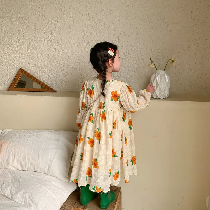 長袖ワンピース キッズ フラワー 長袖ワンピース【mh0000570】