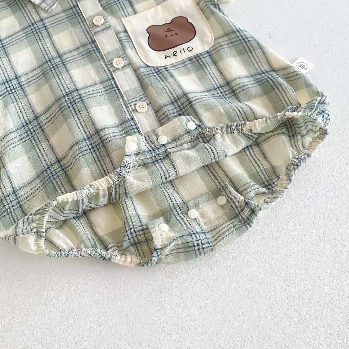 半袖ロンパース ベビーロンパース 半袖シャツボディスーツ レトロチェック【mh0006271】