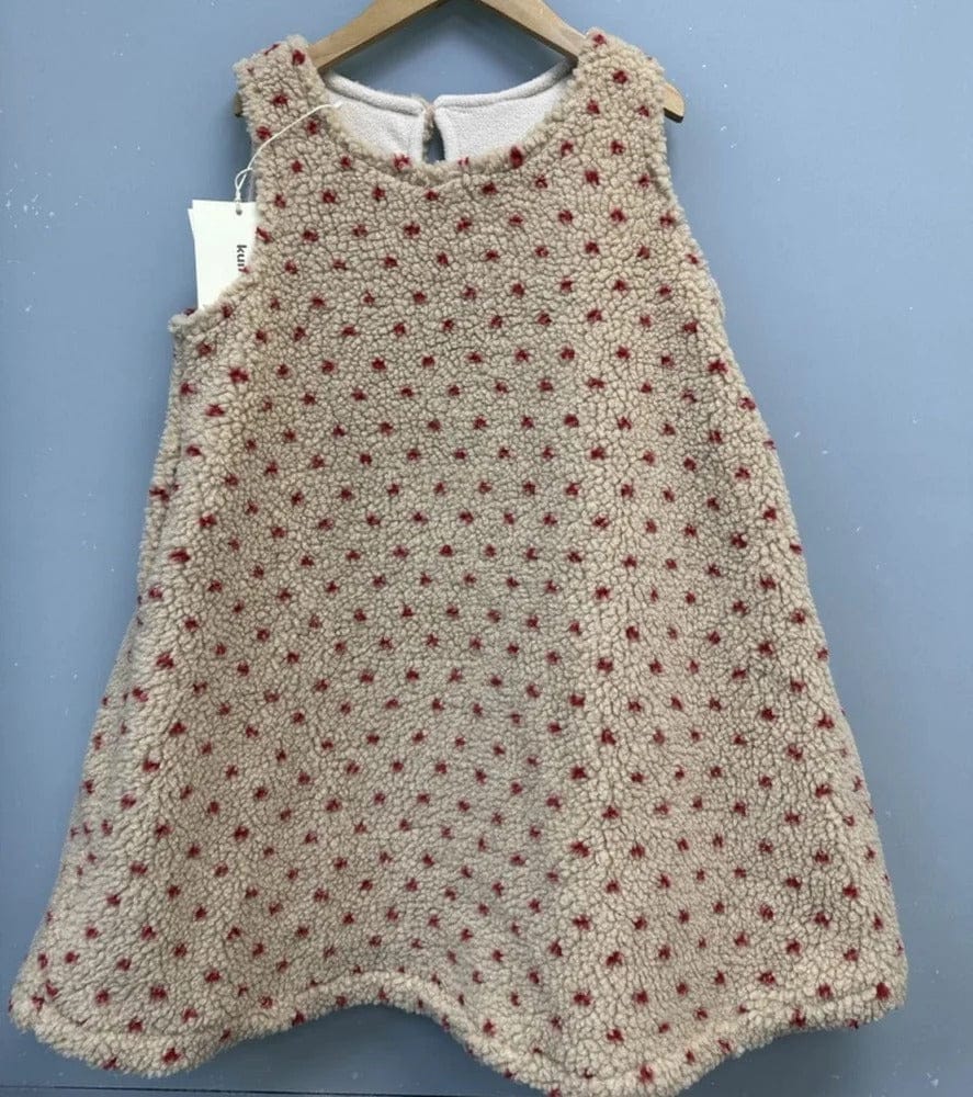 ノースリーブワンピース キッズワンピース 水玉ドットボアフリースノースリーブルーズワンピース【mh0007575】