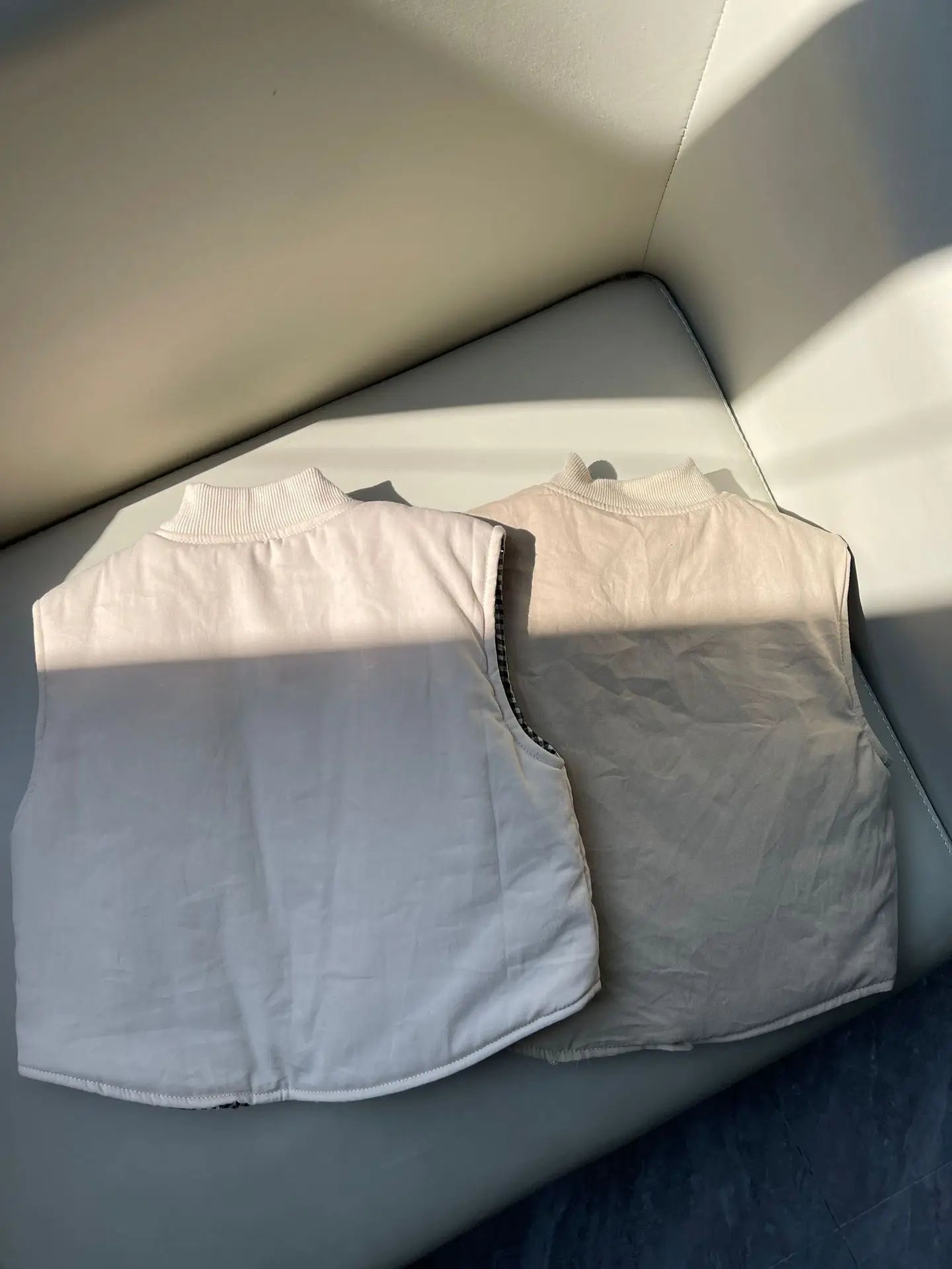 ベスト ベビーキッズベスト 裏チェックシンプルアウターベスト【mh0007650】