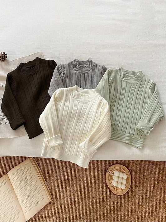 ニット・セーター ベビーキッズ リブニットシンプルベーシックニット長袖セーター【mh0008042】