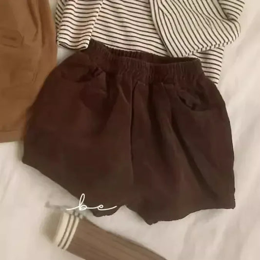 ハーフパンツ・ショートパンツ ベビーパンツ コーデュロイシンプルショートパンツ【mh0008333】