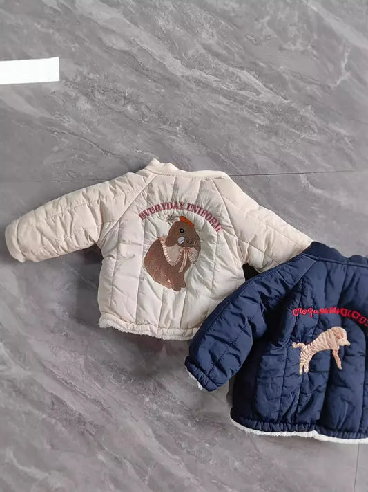 ショートコート・ジャケット・ジャンパー キッズアウター バック刺繍キルティングブルゾンジャケット【mh0008446】