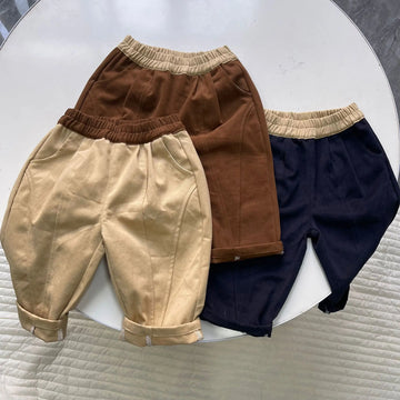 ロングパンツ・スウェットパンツ ベビーキッズパンツ バイカラー切り替えロングルーズパンツ【mh0008728】