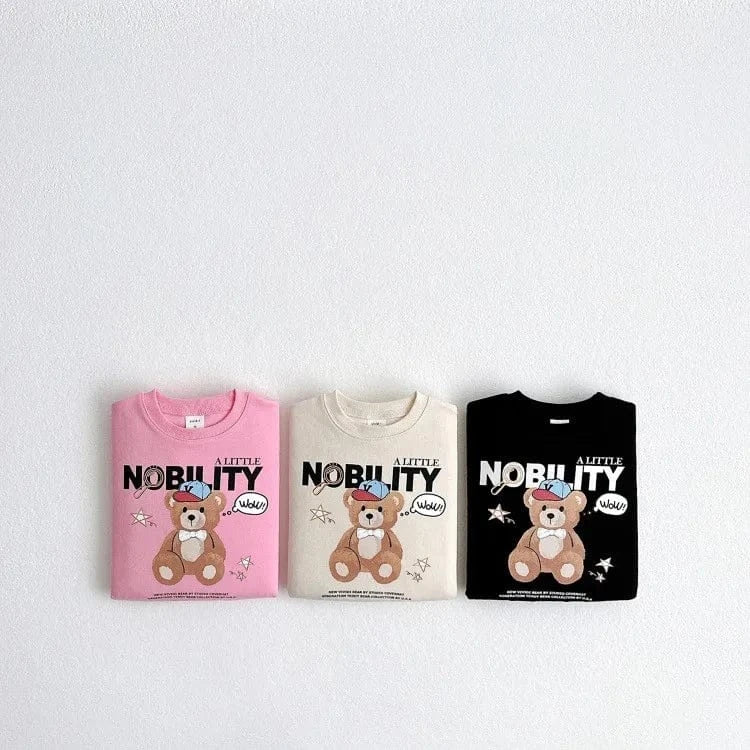 トレーナー・フーディ キッズトップス ベアくまレターロゴプリント長袖スウェットシャツ【mh0008751】