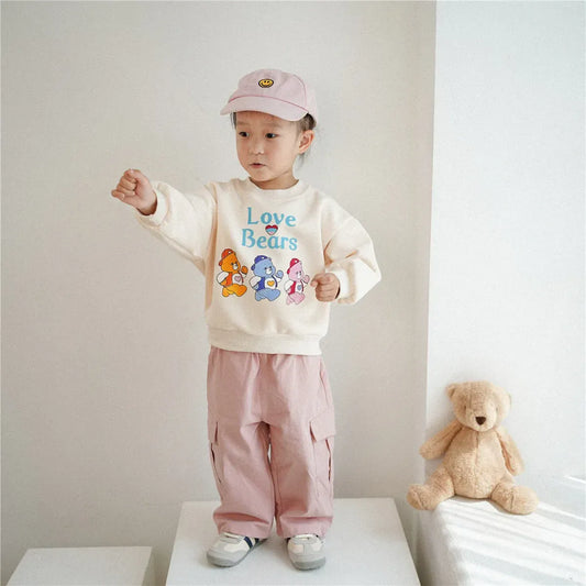 トレーナー・フーディ キッズトップス ベアくまロゴプリント長袖スウェットシャツ【mh0008753】