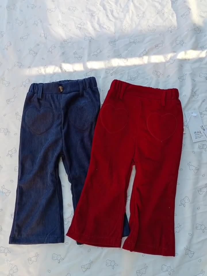 ロングパンツ・スウェットパンツ キッズパンツ ハートポケットフレアストレッチロングパンツ【mh0008789】