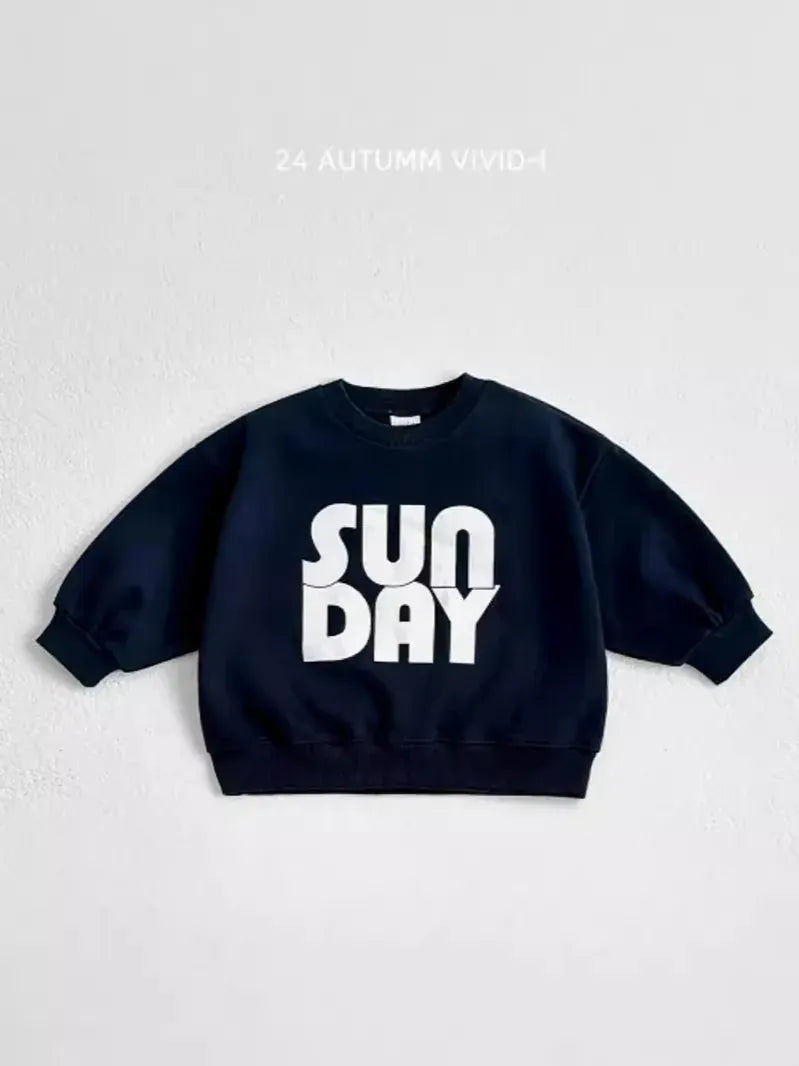 トレーナー・フーディ キッズトップス ブロックレターロゴプリント長袖スウェットシャツ【mh0008816】