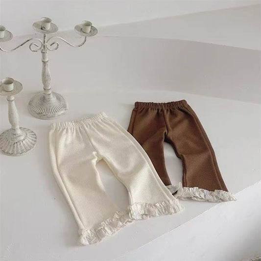 ロングパンツ・スウェットパンツ ベビーパンツ 裾フリルフレアパンツ【mh0009093】
