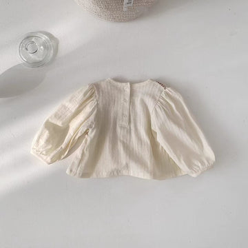 長袖シャツ・ブラウス ベビートップス ステッチ刺繍長袖チュニックブラウス【mh0009163】