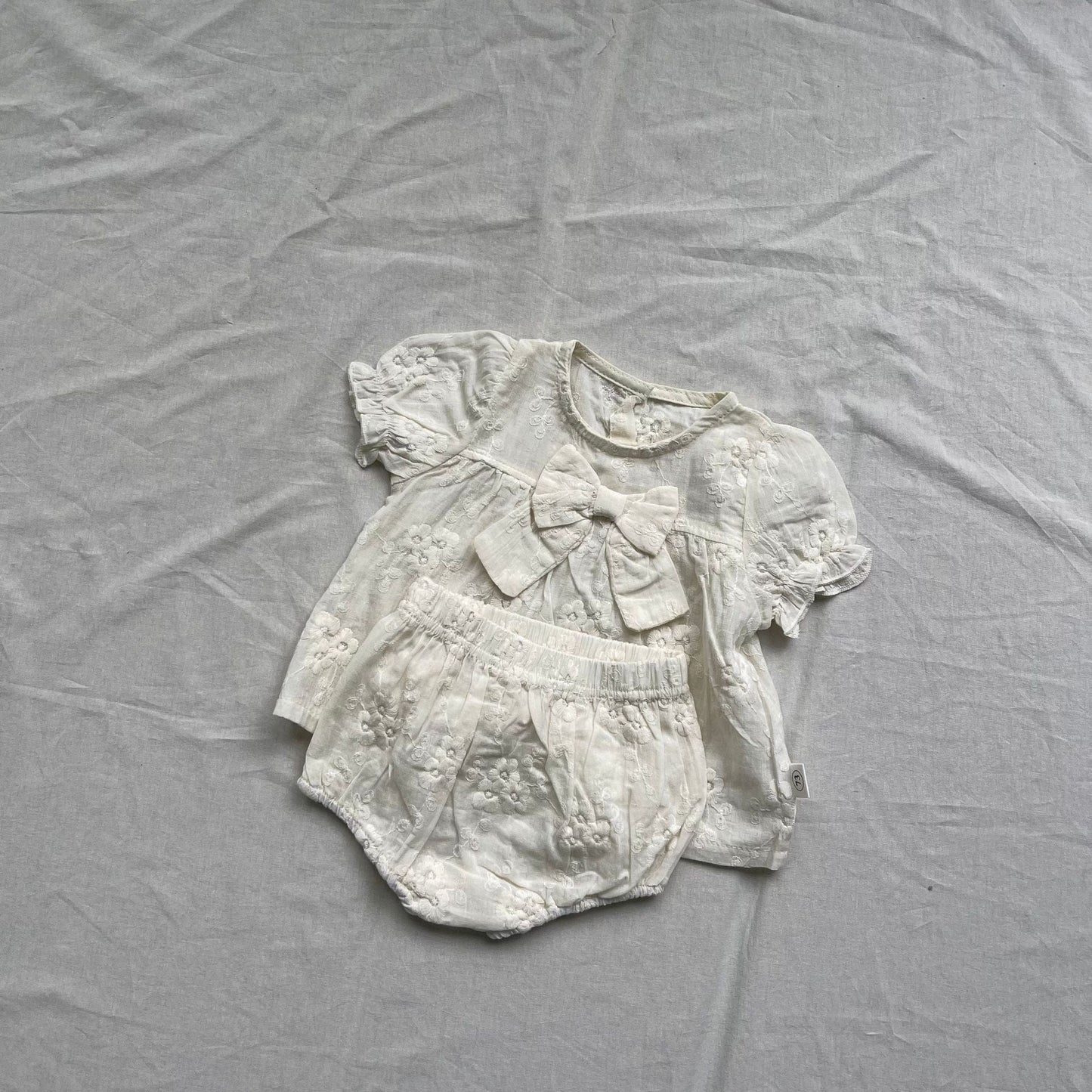 半袖セットアップ 半袖セットアップ レースリボン半袖ブラウス+ブルマパンツ【mh0009272】