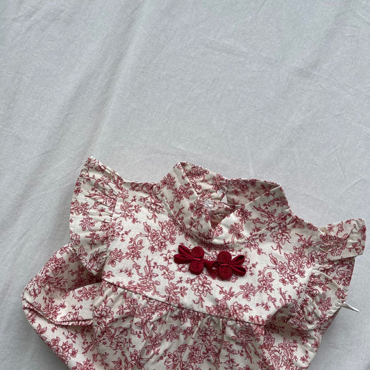 ノースリーブロンパース ベビーチャイナドレスロンパース キャップスリーブチャイナボディスーツ【mh0009275】