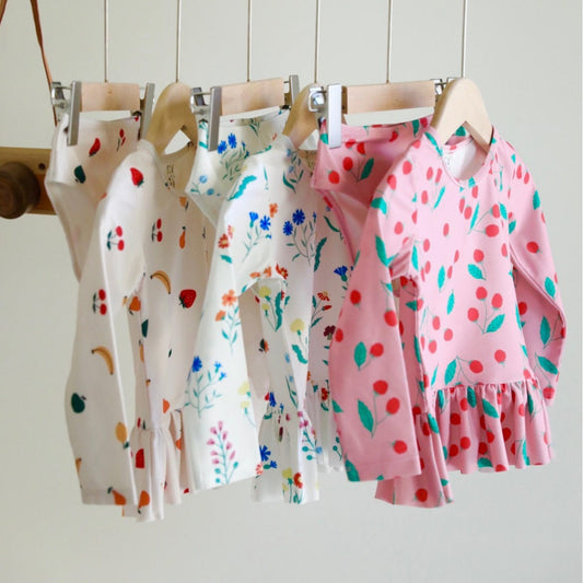 ベビー用水着 ガールズ水着 長袖セパレートスイムウェア ラッシュガード【mh0009288】