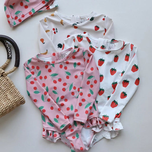 ベビー用水着 ガールズ水着 長袖ワンピーススイムウェア ラッシュガード【mh0009298】