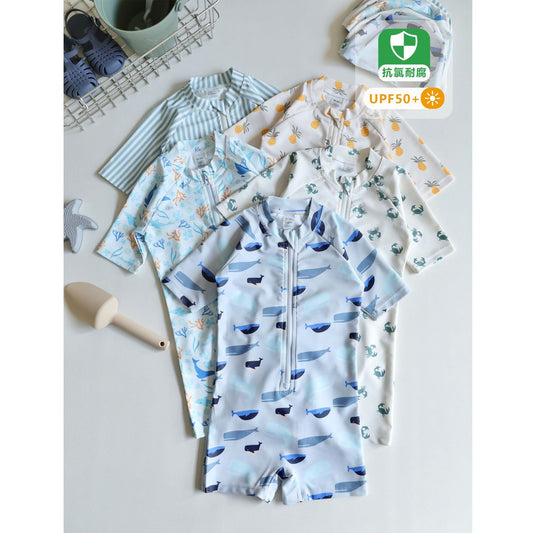 ベビー用水着 ボーイズ水着 半袖つなぎスイムウェア ラッシュガード【mh0009304】