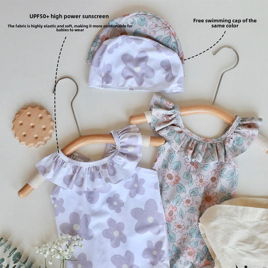 ベビー用水着 ガールズ水着 ノースリーブワンピーススイムウェア ラッシュガード【mh0009319】