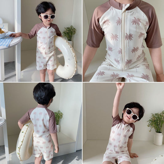 ベビー用水着 ボーイズ水着 半袖つなぎスイムウェア ラッシュガード【mh0009321】