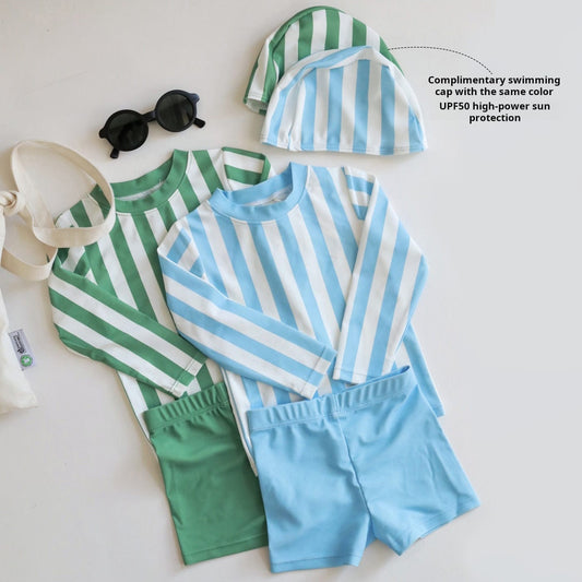 ベビー用水着 ボーイズ水着 長袖セパレートスイムウェア ラッシュガード【mh0009326】