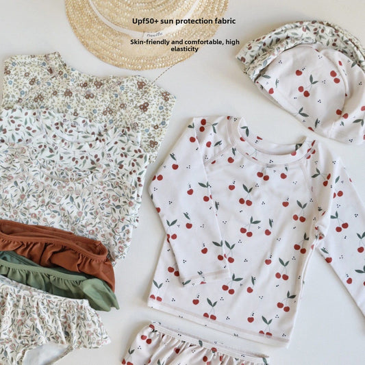 ベビー用水着 ガールズ水着 長袖セパレートスイムウェア ラッシュガード【mh0009344】