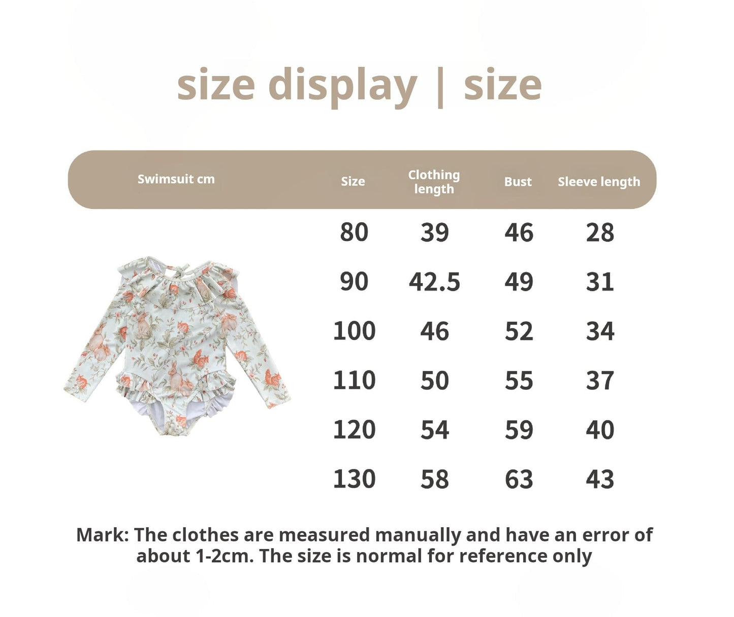 ベビー用水着 ガールズ水着 長袖ワンピーススイムウェア ラッシュガード【mh0009357】