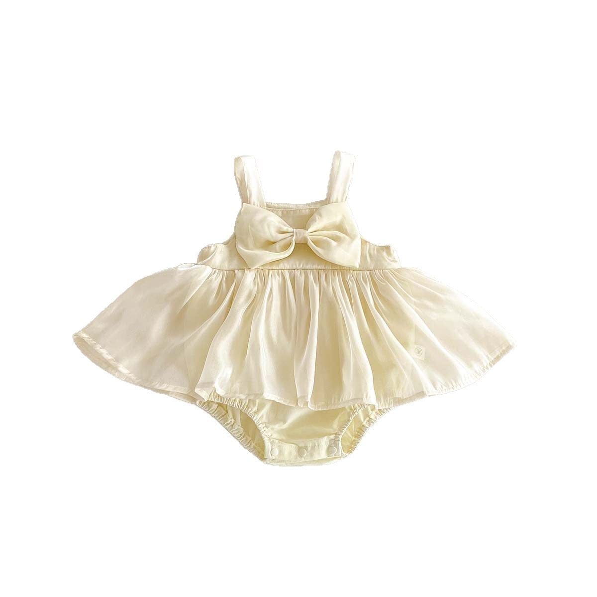 ノースリーブロンパース ビッグリボンシフォンスカートキャミソールドレスロンパース【mh0009772】