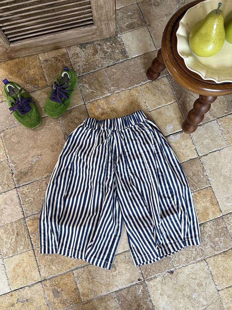 ロングパンツ・スウェットパンツ ストライプルーズワイドバルーンパンツ【mh0010591】