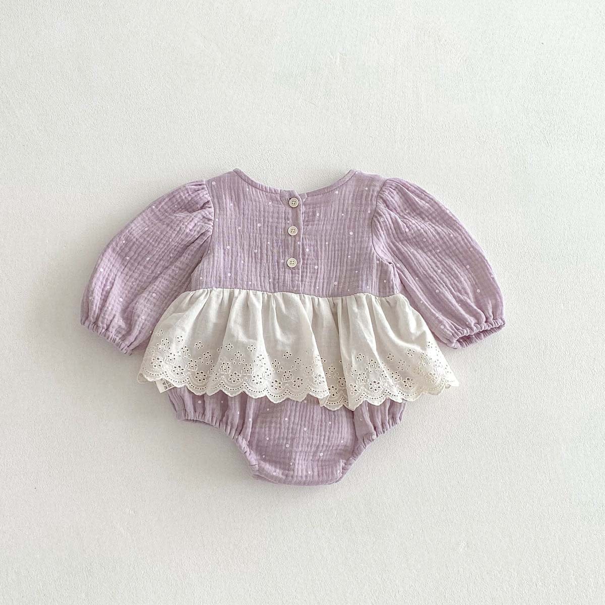 長袖ロンパース レースエプロンドッキング長袖ロンパース【mh0010927】