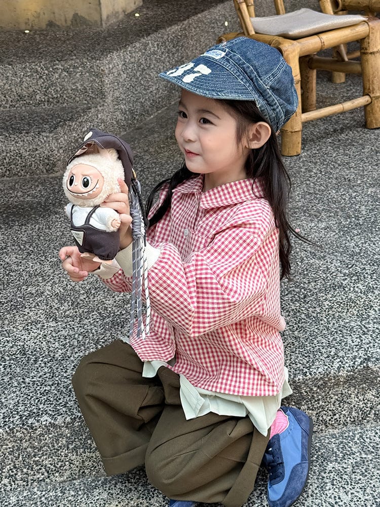 ワイドロングパンツとプリーツスカートセット、正面寄りのアーミーグリーン