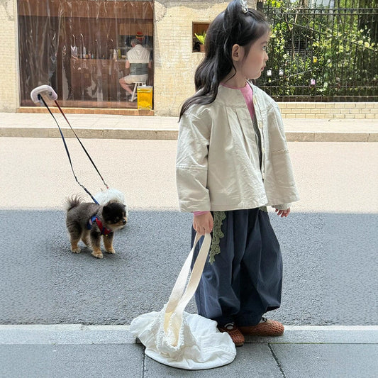 ショートコート・ジャケット・ジャンパー ノーカラータックふんわりジャケット【mh0011040】