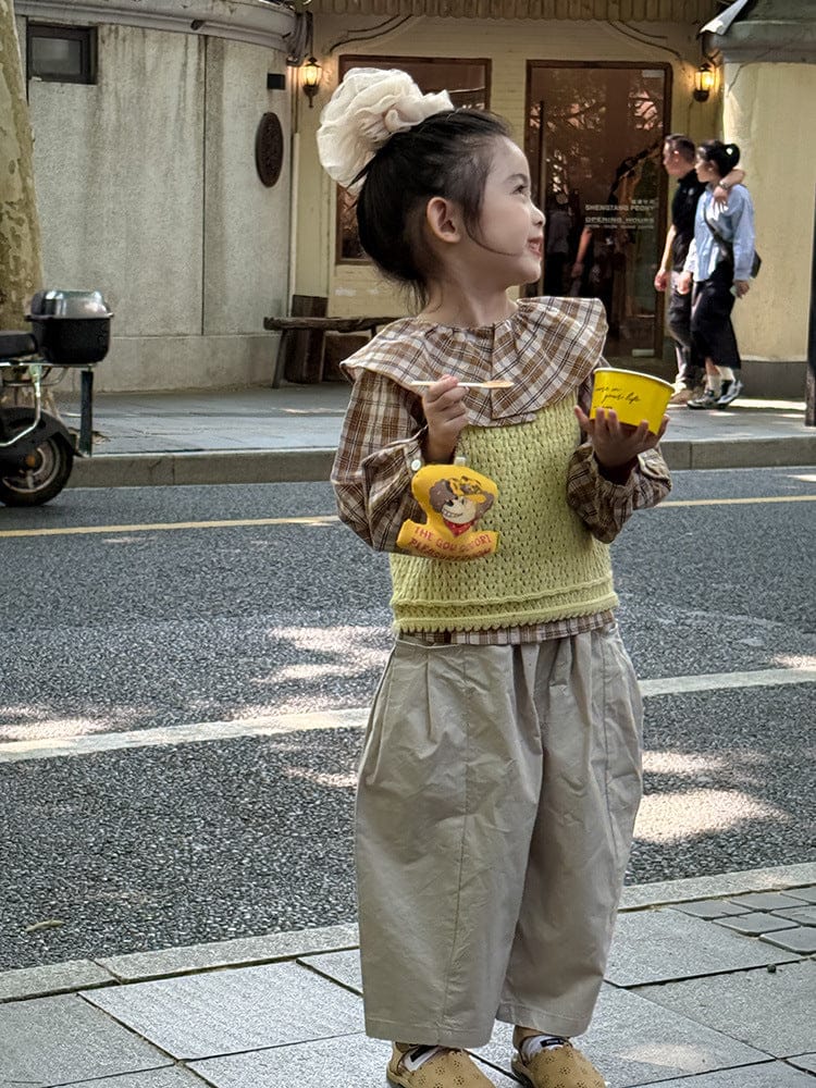コクーンパンツ(ベージュグレー)ゆったりシルエット、ワイド気味の裾