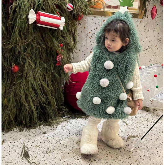 ノースリーブワンピース クリスマスツリーコスチューム なりきりキッズベビー パーティウェア【mh0011793】