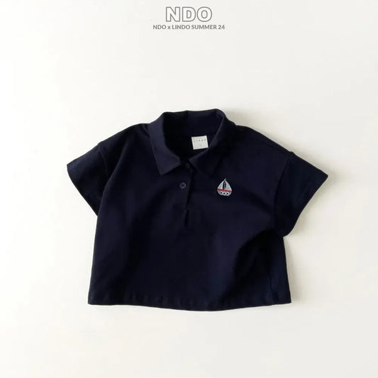 半袖シャツ・ブラウス Navy / 9M 73CM ベビートップス 半袖ポロシャツ ヨット刺繍ワンポイント 2カラー【mh0006295】