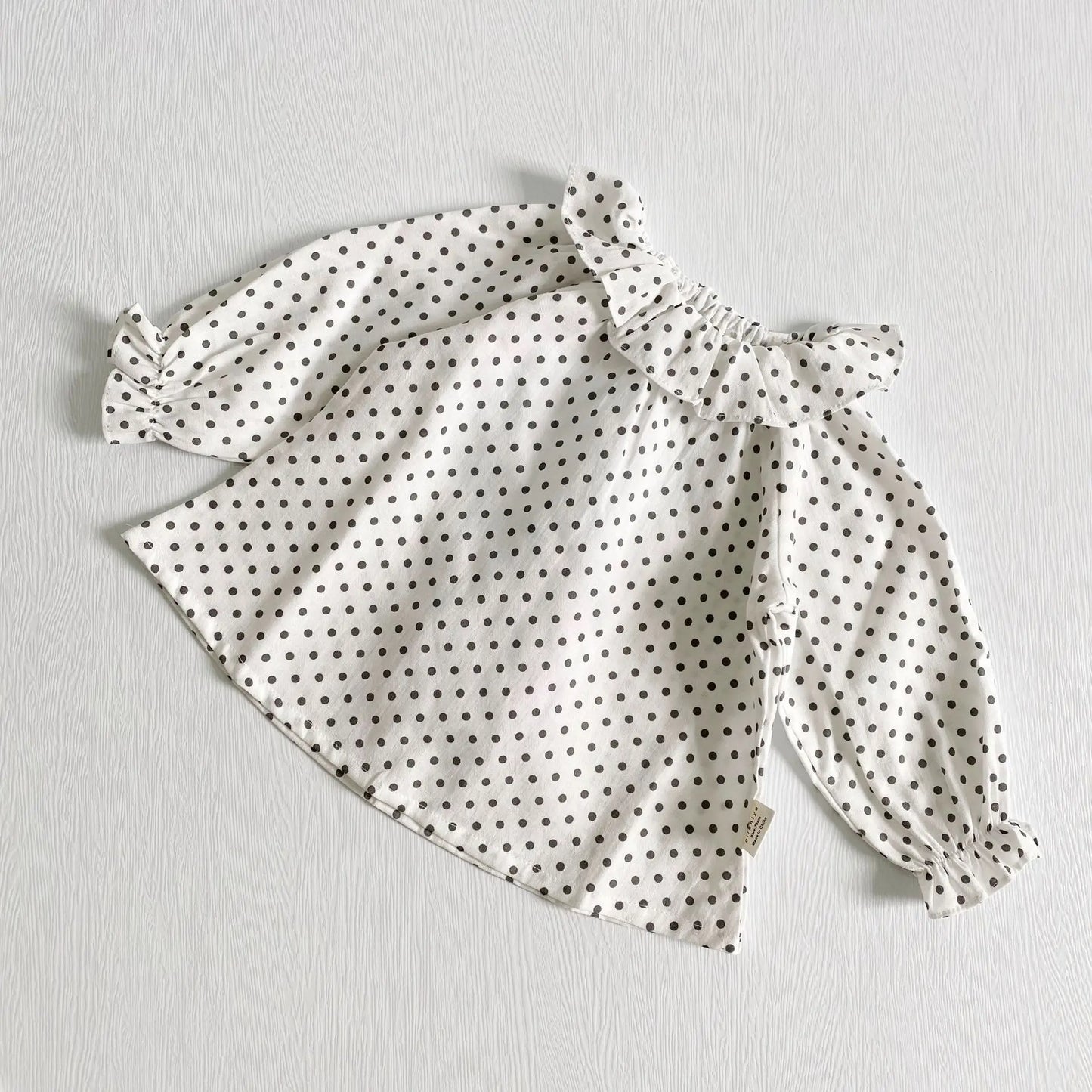 長袖シャツ・ブラウス polka dots / 73cm / 取り寄せ(7〜21日) ベビーキッズトップス 長袖チュニックブラウス フリル襟 フラワー花柄 水玉ドットプリント