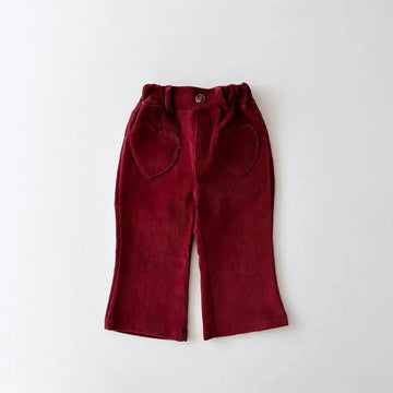ロングパンツ・スウェットパンツ Red / 12M 80CM キッズパンツ ハートポケットフレアストレッチロングパンツ【mh0008789】