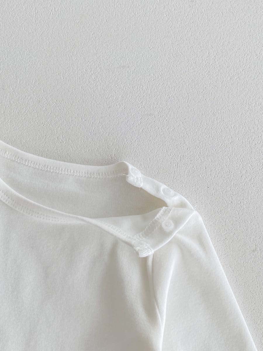 長袖セットアップ くま刺繍デニムサロペット+長袖Tシャツセットアップ 2点セット【mh0010922】