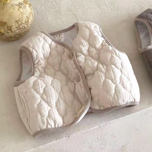 ベスト white / 66cm / 取り寄せ(7〜21日) ベビー バイピング キルティング ベスト 47411638