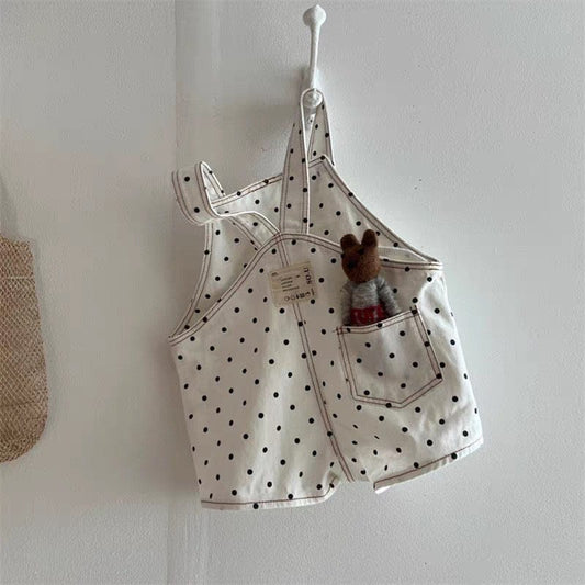 オーバーオール White / 73cm デニム/ドットサスペンダーパンツオーバーオール【mh0010358】