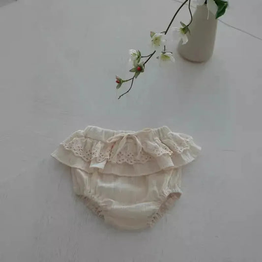ブルマパンツ white / 9M 73cm ベビーブルマ フリルレースブルマパンツ 2カラー