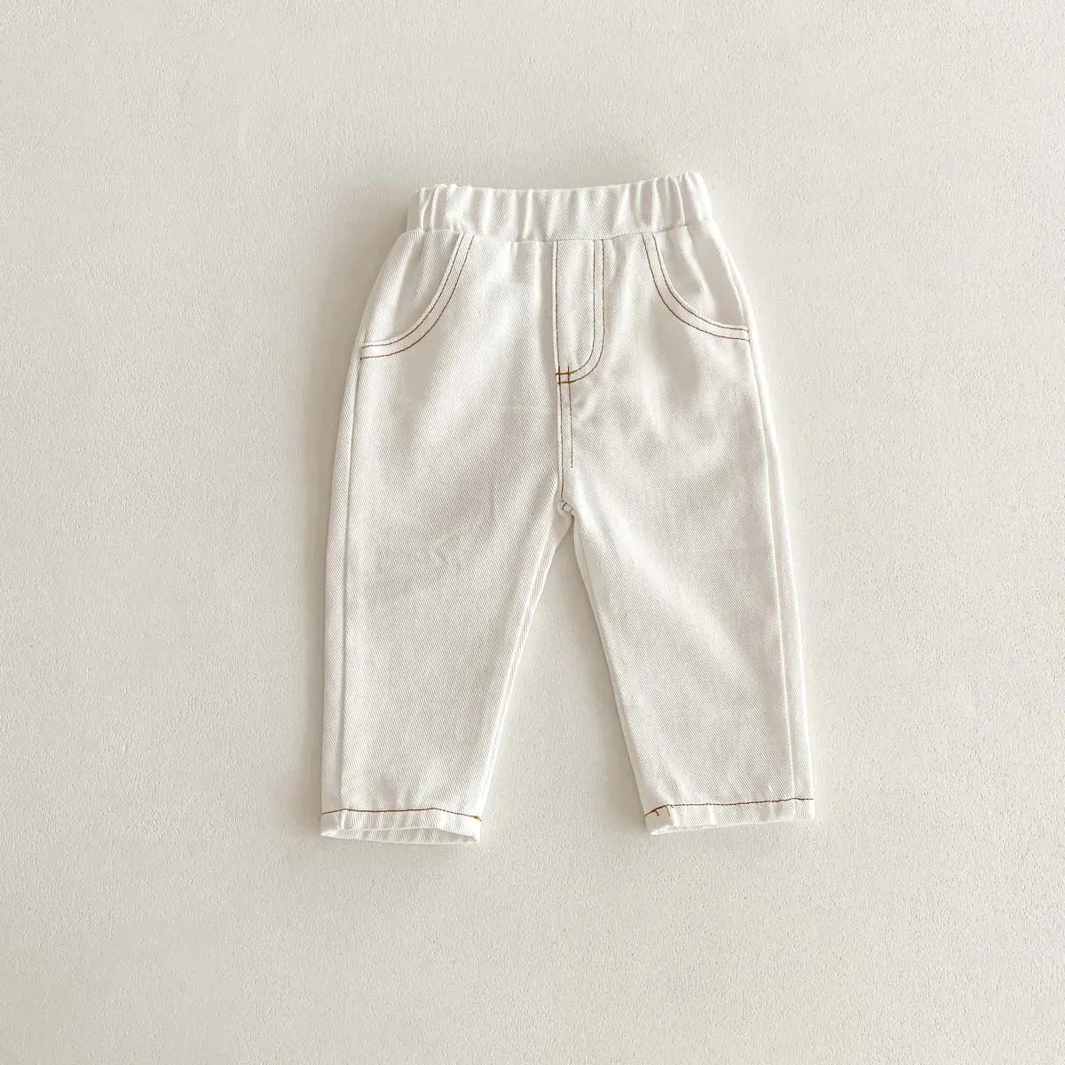 デニムパンツ white / 9M 73cm キッズパンツ デニムパンツ ジーンズ シンプルベーシック ブルー ブラック ホワイト 3カラー ボーイズ 男の子 子供服