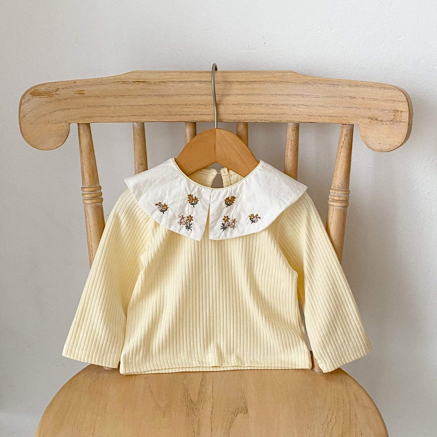 ロンパースセットアップ Yellow / 66cm Mushroom Embroidered Cardigan & Romper Set キノコ 刺繍 カーディガン ロンパース【mh0012161】