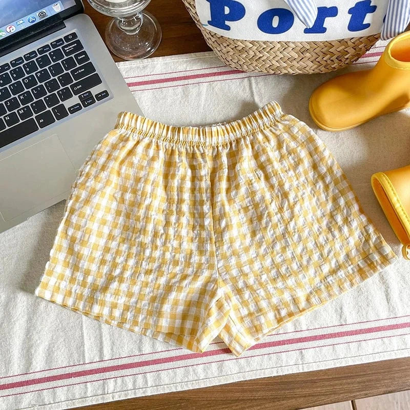 ハーフパンツ・ショートパンツ Yellow / 90cm キッズパンツ ギンガムチェック ショートパンツ 6カラー【mh0004913】