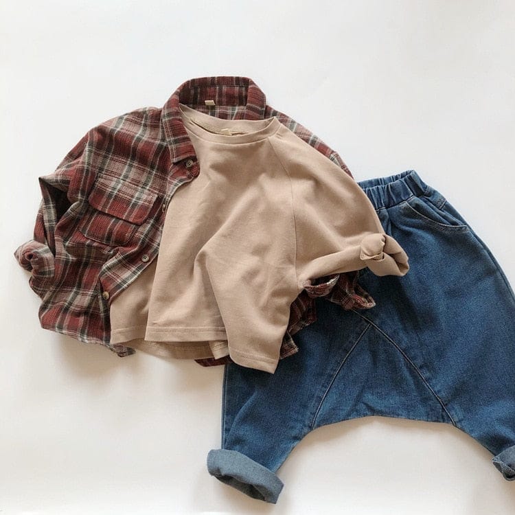 長袖Tシャツ apricot / 80cm / 取り寄せ(7〜35日) キッズ シンプル ベーシック 長袖 Tシャツ トップス ユニセックス 3173