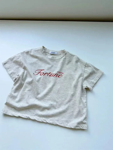 半袖Tシャツ Apricot Gray / 9M 73CM ベビートップス 半袖プリントTシャツ レターロゴプリント 2カラー【mh0005474】