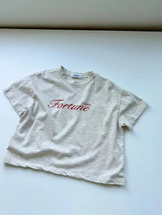 半袖Tシャツ Apricot Gray / 9M 73CM ベビートップス 半袖プリントTシャツ レターロゴプリント 2カラー【mh0005474】