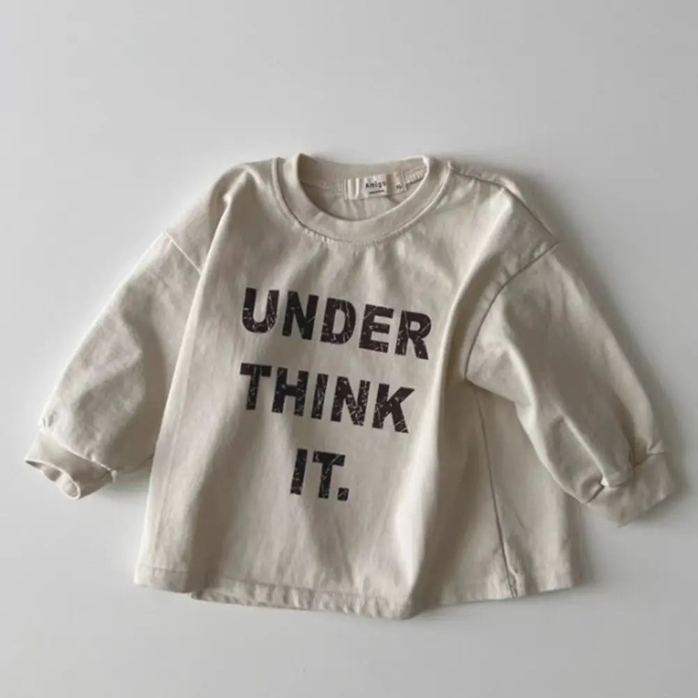 長袖Tシャツ Beige Gray / 9M 73CM ベビートップス レターロゴプリント長袖Tシャツ【mh0008584】