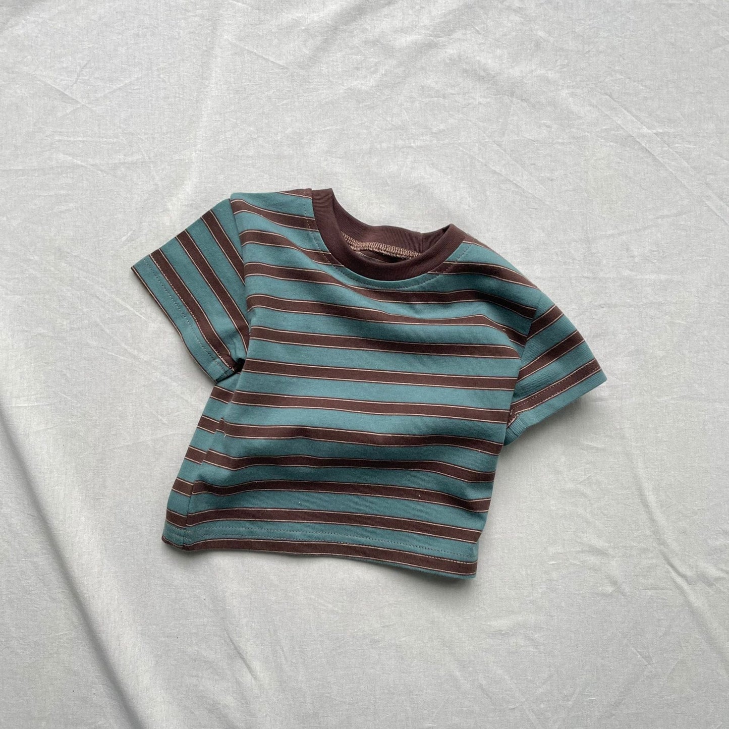 半袖Tシャツ Blue / 73cm レトロボーダー半袖Tシャツ【mh0009432】