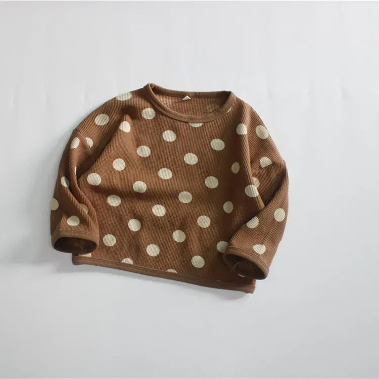 長袖Tシャツ coffee / 80cm キッズ みずたま 長袖 ルーズ Tシャツ